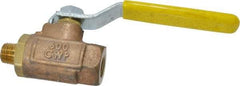 Apollo - 1/4" Pipe, Standard Port, Bronze Standard Ball Valve - 2 Piece, Inline - One Way Flow, MNPT x FNPT Ends, Lever Handle, 600 WOG, 150 WSP - Exact Industrial Supply