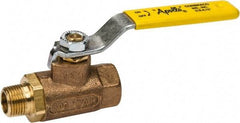 Apollo - 3/8" Pipe, Standard Port, Bronze Standard Ball Valve - 2 Piece, Inline - One Way Flow, MNPT x FNPT Ends, Lever Handle, 600 WOG, 150 WSP - Exact Industrial Supply