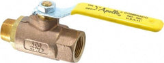 Apollo - 3/4" Pipe, Standard Port, Bronze Standard Ball Valve - 2 Piece, Inline - One Way Flow, MNPT x FNPT Ends, Lever Handle, 600 WOG, 150 WSP - Exact Industrial Supply