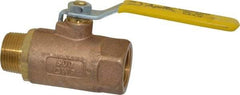 Apollo - 1" Pipe, Standard Port, Bronze Standard Ball Valve - 2 Piece, Inline - One Way Flow, MNPT x FNPT Ends, Lever Handle, 600 WOG, 150 WSP - Exact Industrial Supply