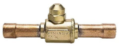 Apollo - 1-5/8" Pipe, Full Port, Brass UL Listed Ball Valve - Inline - Two Way Flow, Tube O.D. x Tube O.D. Ends, Cap Handle, 500 WOG - Exact Industrial Supply
