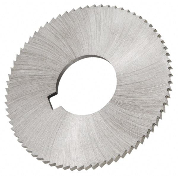 Made in USA - 1-3/4" Diam x 0.01" Blade Thickness x 5/8" Arbor Hole Diam, 132 Tooth Slitting and Slotting Saw - Arbor Connection, Right Hand, Uncoated, High Speed Steel, Concave Ground, Contains Keyway - Exact Industrial Supply