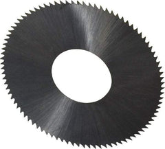 Made in USA - 1-3/4" Diam x 0.006" Blade Thickness x 5/8" Arbor Hole Diam, 90 Tooth Slitting and Slotting Saw - Arbor Connection, Right Hand, Uncoated, High Speed Steel, Concave Ground, Contains Keyway - Exact Industrial Supply