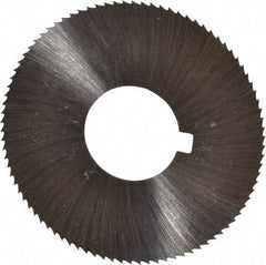 Made in USA - 1-3/4" Diam x 0.01" Blade Thickness x 5/8" Arbor Hole Diam, 90 Tooth Slitting and Slotting Saw - Arbor Connection, Right Hand, Uncoated, High Speed Steel, Concave Ground, Contains Keyway - Exact Industrial Supply