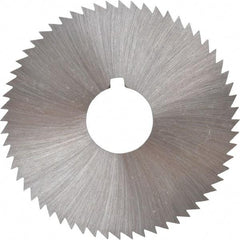 Made in USA - 2-1/4" Diam x 0.081" Blade Thickness x 5/8" Arbor Hole Diam, 60 Tooth Slitting and Slotting Saw - Arbor Connection, Right Hand, Uncoated, High Speed Steel, Concave Ground, Contains Keyway - Exact Industrial Supply