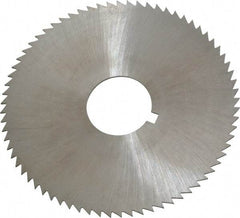 Made in USA - 2-3/4" Diam x 0.032" Blade Thickness x 3/4" Arbor Hole Diam, 72 Tooth Slitting and Slotting Saw - Arbor Connection, Right Hand, Uncoated, High Speed Steel, Concave Ground, Contains Keyway - Exact Industrial Supply