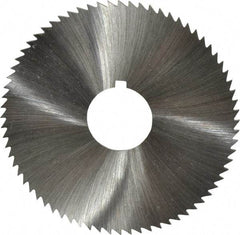 Made in USA - 2-3/4" Diam x 0.04" Blade Thickness x 3/4" Arbor Hole Diam, 72 Tooth Slitting and Slotting Saw - Arbor Connection, Right Hand, Uncoated, High Speed Steel, Concave Ground, Contains Keyway - Exact Industrial Supply