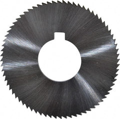 Made in USA - 2-3/4" Diam x 0.102" Blade Thickness x 1" Arbor Hole Diam, 72 Tooth Slitting and Slotting Saw - Arbor Connection, Right Hand, Uncoated, High Speed Steel, Concave Ground, Contains Keyway - Exact Industrial Supply