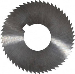 Made in USA - 2-3/4" Diam x 0.036" Blade Thickness x 1" Arbor Hole Diam, 56 Tooth Slitting and Slotting Saw - Arbor Connection, Right Hand, Uncoated, High Speed Steel, Concave Ground, Contains Keyway - Exact Industrial Supply