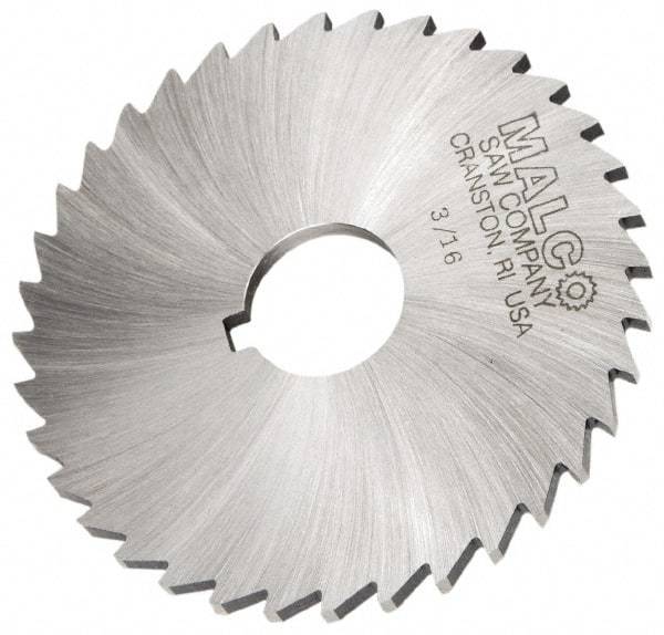 Made in USA - 6" Diam x 1/8" Blade Thickness x 1-1/4" Arbor Hole Diam, 44 Tooth Slitting and Slotting Saw - Arbor Connection, Right Hand, Uncoated, High Speed Steel, Concave Ground, Contains Keyway - Exact Industrial Supply