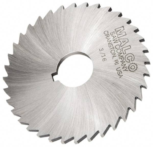 Made in USA - 6" Diam x 3/16" Blade Thickness x 1-1/4" Arbor Hole Diam, 44 Tooth Slitting and Slotting Saw - Arbor Connection, Right Hand, Uncoated, High Speed Steel, Concave Ground, Contains Keyway - Exact Industrial Supply