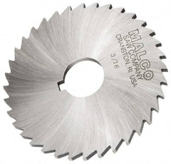 Made in USA - 6" Diam x 3/16" Blade Thickness x 1-1/4" Arbor Hole Diam, 44 Tooth Slitting and Slotting Saw - Arbor Connection, Right Hand, Uncoated, High Speed Steel, Concave Ground, Contains Keyway - Exact Industrial Supply