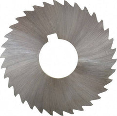 Made in USA - 3" Diam x 3/64" Blade Thickness x 1" Arbor Hole Diam, 34 Tooth Slitting and Slotting Saw - Arbor Connection, Right Hand, Uncoated, High Speed Steel, Concave Ground, Contains Keyway - Exact Industrial Supply