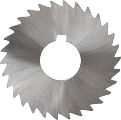 Made in USA - 3" Diam x 3/32" Blade Thickness x 1" Arbor Hole Diam, 30 Tooth Slitting and Slotting Saw - Arbor Connection, Right Hand, Uncoated, High Speed Steel, Concave Ground, Contains Keyway - Exact Industrial Supply