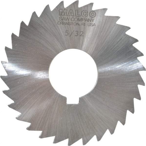 Made in USA - 3" Diam x 5/32" Blade Thickness x 1" Arbor Hole Diam, 30 Tooth Slitting and Slotting Saw - Arbor Connection, Right Hand, Uncoated, High Speed Steel, Concave Ground, Contains Keyway - Exact Industrial Supply