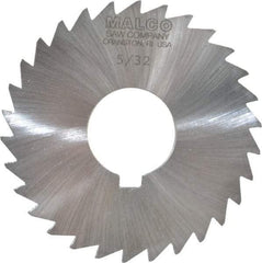 Made in USA - 3" Diam x 5/32" Blade Thickness x 1" Arbor Hole Diam, 30 Tooth Slitting and Slotting Saw - Arbor Connection, Right Hand, Uncoated, High Speed Steel, Concave Ground, Contains Keyway - Exact Industrial Supply