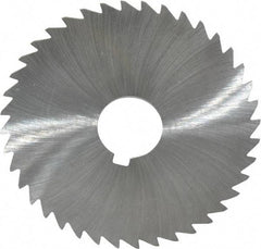 Made in USA - 4" Diam x 1/32" Blade Thickness x 1" Arbor Hole Diam, 40 Tooth Slitting and Slotting Saw - Arbor Connection, Right Hand, Uncoated, High Speed Steel, Concave Ground, Contains Keyway - Exact Industrial Supply