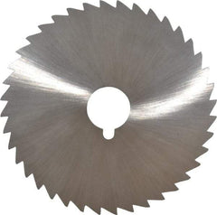 Made in USA - 5" Diam x 3/32" Blade Thickness x 1" Arbor Hole Diam, 40 Tooth Slitting and Slotting Saw - Arbor Connection, Right Hand, Uncoated, High Speed Steel, Concave Ground, Contains Keyway - Exact Industrial Supply