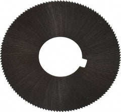 Made in USA - 1-3/4" Diam x 0.02" Blade Thickness x 5/8" Arbor Hole Diam, 132 Tooth Slitting and Slotting Saw - Arbor Connection, Right Hand, Uncoated, High Speed Steel, Concave Ground, Contains Keyway - Exact Industrial Supply