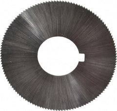 Made in USA - 1-3/4" Diam x 0.025" Blade Thickness x 5/8" Arbor Hole Diam, 132 Tooth Slitting and Slotting Saw - Arbor Connection, Right Hand, Uncoated, High Speed Steel, Concave Ground, Contains Keyway - Exact Industrial Supply