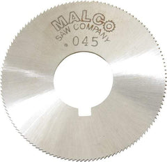 Made in USA - 1-3/4" Diam x 0.045" Blade Thickness x 5/8" Arbor Hole Diam, 132 Tooth Slitting and Slotting Saw - Arbor Connection, Right Hand, Uncoated, High Speed Steel, Concave Ground, Contains Keyway - Exact Industrial Supply