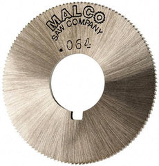 Made in USA - 1-3/4" Diam x 0.064" Blade Thickness x 5/8" Arbor Hole Diam, 132 Tooth Slitting and Slotting Saw - Arbor Connection, Right Hand, Uncoated, High Speed Steel, Concave Ground, Contains Keyway - Exact Industrial Supply