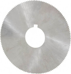 Made in USA - 2-1/4" Diam x 0.014" Blade Thickness x 5/8" Arbor Hole Diam, 132 Tooth Slitting and Slotting Saw - Arbor Connection, Right Hand, Uncoated, High Speed Steel, Concave Ground, Contains Keyway - Exact Industrial Supply