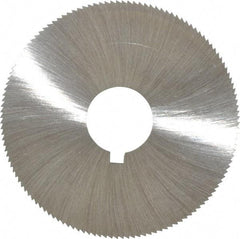 Made in USA - 2-1/4" Diam x 0.051" Blade Thickness x 5/8" Arbor Hole Diam, 132 Tooth Slitting and Slotting Saw - Arbor Connection, Right Hand, Uncoated, High Speed Steel, Concave Ground, Contains Keyway - Exact Industrial Supply