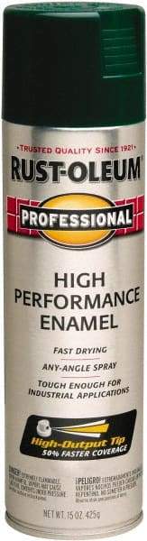 Rust-Oleum - Hunter Green, Gloss, Rust Proof Enamel Spray Paint - 14 Sq Ft per Can, 15 oz Container, Use on Multipurpose - Exact Industrial Supply