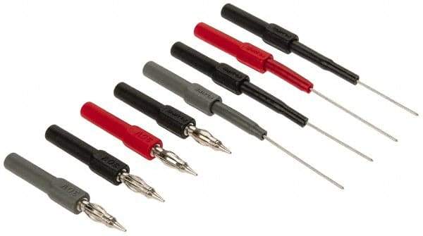 Fluke - Black/Gray/Red Electrical Test Equipment Leads - Use with Digital Multimeters - Exact Industrial Supply