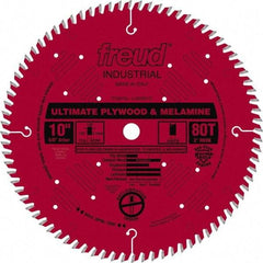 Freud - 10" Diam, 5/8" Arbor Hole Diam, 80 Tooth Wet & Dry Cut Saw Blade - Carbide-Tipped, Standard Round Arbor - Exact Industrial Supply