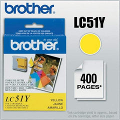 Brother - Yellow Ink Cartridge - Use with Brother DCP-130C, 330C, 350C, intelliFAX-1360, 1860C, 1960C, 2480C, 2580C, MFC-230C, 240C, 440CN, 465CN, 665CW, 685CW, 845CW, 885CW, 3360C, 5460CN, 5860CN - Exact Industrial Supply