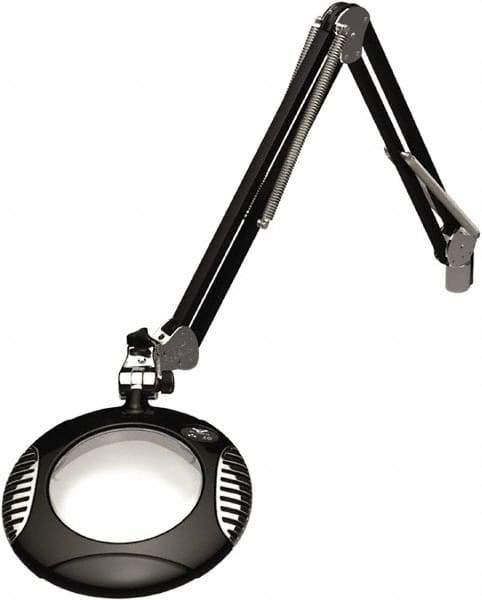 O.C. White - 43 Inch, Clamp on, LED, Black, Magnifying Task Light - 4 Watt, 2x Magnification, 6 Inch Wide, 6 Inch Long - Exact Industrial Supply