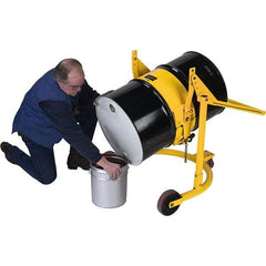 Wesco Industrial Products - 800 Lb Load Capacity, 55 Gal Drum Truck - 35" Wide x 65-1/2" High, 3 Steel Wheels - Exact Industrial Supply