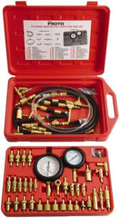 Proto - 2' Hose Length, 0 to 145 psi, Mechanical Automotive Fuel Injection Tester - 1 Lb Graduation - Exact Industrial Supply