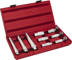 Proto - 10 Piece 3/8" Drive Chrome Finish Deep Well Socket Set - 6 Points, 9/16" to 13/16" Range, Inch Measurement Standard - Exact Industrial Supply