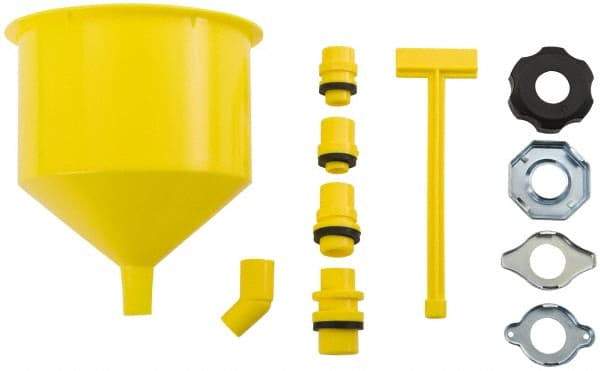 Proto - 1 Qt Capacity Plastic Funnel - Straight Spout, Yellow - Exact Industrial Supply
