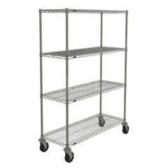 Metro - Carts; Type: Wire ; Load Capacity (Lb.): 600.000 ; Number of Shelves: 4 ; Width (Inch): 20-3/16 ; Length (Inch): 50 ; Height (Inch): 67-7/8 - Exact Industrial Supply