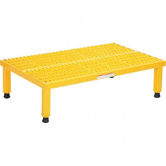 Vestil - 9" High x 24" Wide x 36" Deep, Yellow Step Stand - Steel, 500 Lb Capacity - Exact Industrial Supply