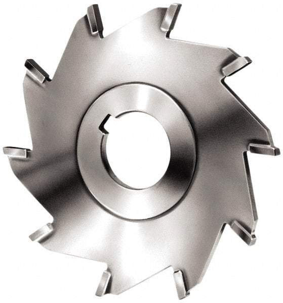 Made in USA - 3" Diam x 1/8" Blade Thickness x 1" Arbor Hole Diam, 6 Tooth Slitting and Slotting Saw - Arbor Connection, Right Hand, Uncoated, Carbide-Tipped, Contains Keyway - Exact Industrial Supply