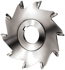 Made in USA - 4" Diam x 3/32" Blade Thickness x 1" Arbor Hole Diam, 8 Tooth Slitting and Slotting Saw - Arbor Connection, Right Hand, Uncoated, Carbide-Tipped, Contains Keyway - Exact Industrial Supply