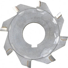 Made in USA - 3" Diam x 1/8" Blade Thickness x 1" Arbor Hole Diam, 8 Tooth Slitting and Slotting Saw - Arbor Connection, Right Hand, Uncoated, Carbide-Tipped, Contains Keyway - Exact Industrial Supply