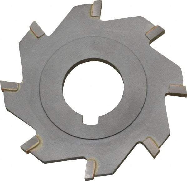 Made in USA - 3" Diam x 3/16" Blade Thickness x 1" Arbor Hole Diam, 8 Tooth Slitting and Slotting Saw - Arbor Connection, Right Hand, Uncoated, Carbide-Tipped, Contains Keyway - Exact Industrial Supply