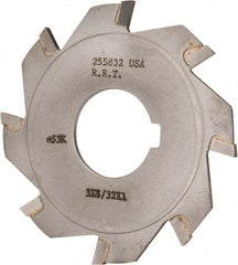 Made in USA - 3" Diam x 3/32" Blade Thickness x 1" Arbor Hole Diam, 8 Tooth Slitting and Slotting Saw - Arbor Connection, Right Hand, Uncoated, Carbide-Tipped, Contains Keyway - Exact Industrial Supply