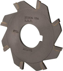 Made in USA - 3" Diam x 1/8" Blade Thickness x 1" Arbor Hole Diam, 8 Tooth Slitting and Slotting Saw - Arbor Connection, Right Hand, Uncoated, Carbide-Tipped, Contains Keyway - Exact Industrial Supply