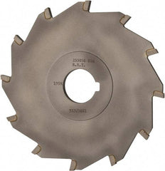 Made in USA - 5" Diam x 3/16" Blade Thickness x 1" Arbor Hole Diam, 12 Tooth Slitting and Slotting Saw - Arbor Connection, Right Hand, Uncoated, Carbide-Tipped, Contains Keyway - Exact Industrial Supply