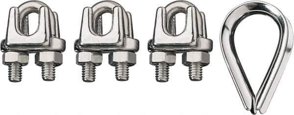 Ronstan - 5/16" Wire Rope Thimble Clip Kit - 316 Stainless Steel, Electropolished - Exact Industrial Supply