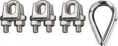 Ronstan - 5/8" Wire Rope Thimble Clip Kit - 316 Stainless Steel, Electropolished - Exact Industrial Supply