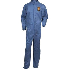 KleenGuard - Size M SMS General Purpose Coveralls - Blue, Zipper Closure, Elastic Cuffs, Elastic Ankles, Seamless - Exact Industrial Supply