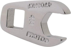 Proto - 8mm 1/4" Drive Chrome Crowfoot Wrench - 21/32" Head Diam x 0.218" Head Thickness, 0.98" OAL - Exact Industrial Supply